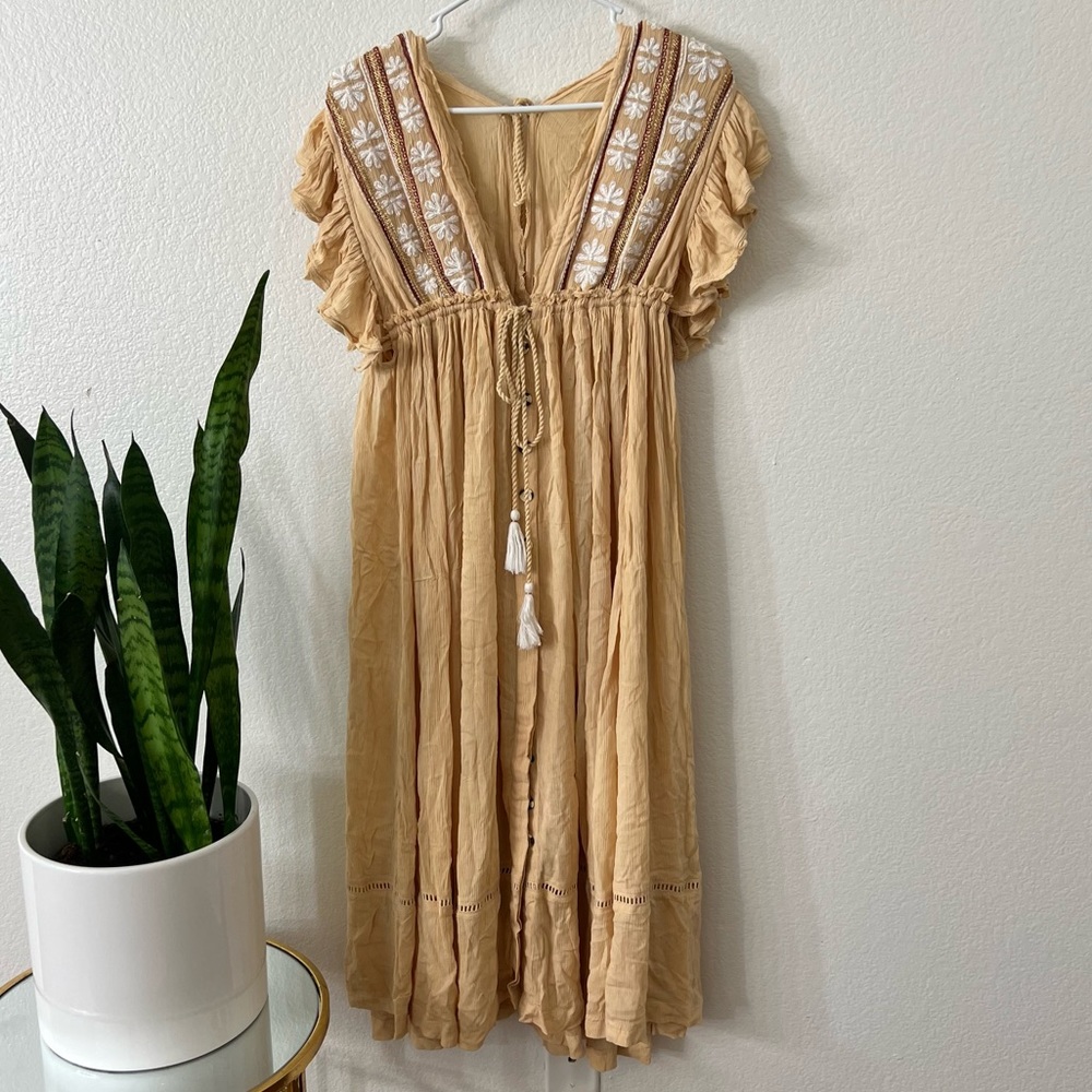 Free People Beige Boho Dress